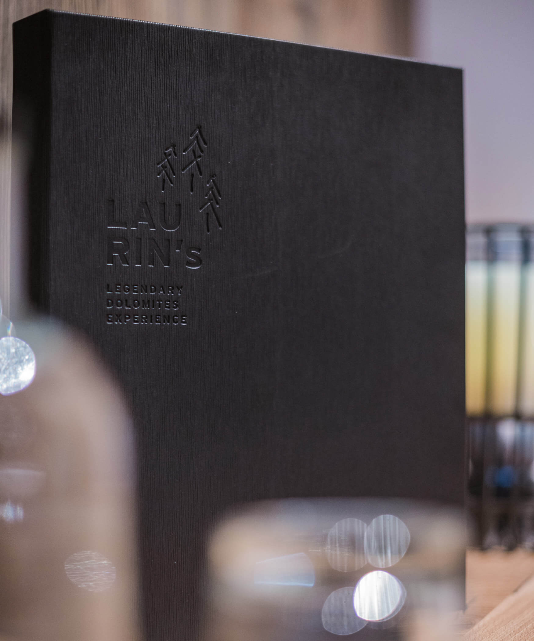 Hotelmappe im Zimmer in dunkler Holzoptik - Laurin's